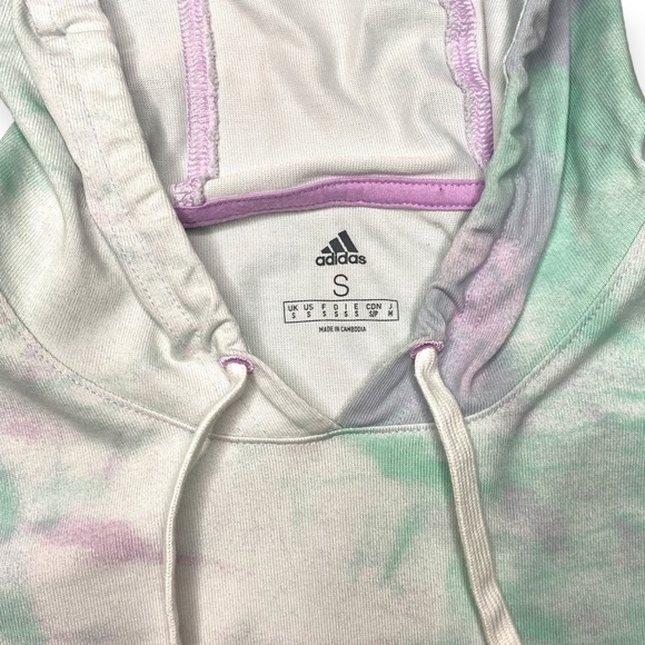 ADIDAS Men's Green/Purple Essentials Tie-Dyed Inspirational Hoodie - Small - Picture 10 of 13